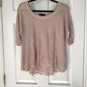 Ella Moss Pleated Knit Top in Pink